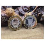 2 - .999 Fine Silver Casino Tokens 1oz Each