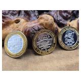3 - .999 Fine Silver Casino Tokens 1oz Each
