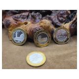 4 - .999 Fine Silver Casino Tokens 1oz Each