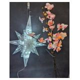 Lighted Star & Faux Lighted Orchids