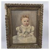 Antique Portrait of a Child Painting on Canvas