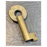 Brass GNRY RR Switch Lock Key Great Northern