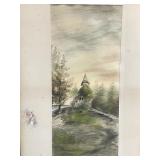 1900 Original Art Church in Normandy Wagner ML or