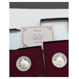 2- 1982 SILVER COMMEMORATIVE HALF DOLLARS