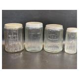 3 Hoosier Cabinet TEA Jars + Shaker