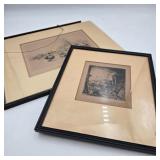 Pair of Signed Etchings