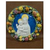 Della Robbia Style Madonna and Child surrounded