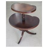 Vintage Two-Tier Kidney Bean Parlor Lamp Table