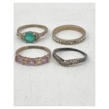 FOUR 925 SILVER RINGS