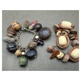 Vintage Hawaiian Souvenir Charm Bracelet & Strand