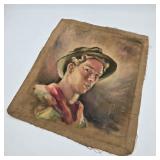 Antique Double-Sided Painting on Canvas