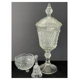 Indiana Glass Diamond Point Candy Pedestal Vase w