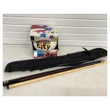 2 Pc Cue Stick w/ Case & Olympic City Coca Cola