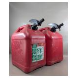 2 RED 5 GALLON GAS CANS