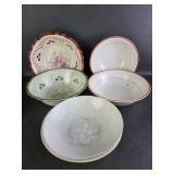 Virginia Rose Green Red & Nautilus Bowls +