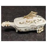 VINTAGE PORCELAIN TRINKET BOX CANDY DISH MUSICAL