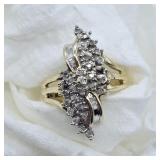 SZ. 8.25, 10K YELLOW GOLD .25 CTW DIAMOND RING