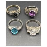 FOUR 925 SILVER RINGS