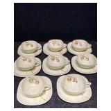 8 RED WING HANGING LATERN PATTERN CUPS & SAUCERS