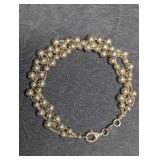 Sterling Silver Twisted Beaded Bracelet