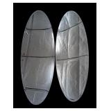 2 Oval Mirrors with Beveled Glass