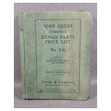 Old John Deere Parts Price Catalog