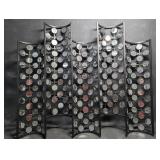 Three Large Metal & Mirror Wall Mount Votive