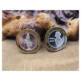 2 - .999 Fine Silver Casino Tokens 1oz Each
