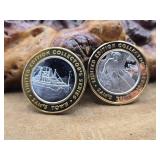 2 - .999 Fine Silver Casino Tokens 1oz Each