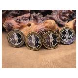 4 - .999 Fine Silver Casino Tokens 1oz Each