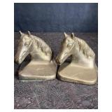 VINTAGE BRASS HORSE HEAD BOOKENDS