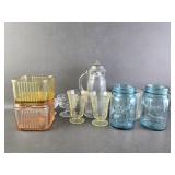 Vtg. Blue Ball Mason & Refrigerator Dish +