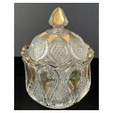 US Glass Sugar Bowl & Lid New Jersey Pattern