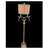 Floor Lamp with Gold Tone Leaves and Prisms