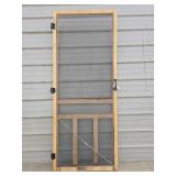 NOS Wood Frame 32' Screen Door