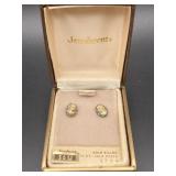 GOLD FILLED CAMEO EARRINGS W/ 14K GOLD POST BY