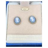 VINTAGE 12K GOLD FILLED CAMEO EARRINGS W/ 14K