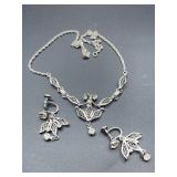 STERLING SILVER NECKLACE & EARRINGS