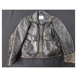 Vtg Leather Bomber Jacket Sz 42 Taylor