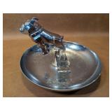 Vintage MACK TRUCK BULLDOG Chrome Cigar Ash Tray