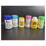 6 Vintage Lunchbox Thermos BeeGees , Disney ,