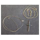 Sterling Silver Chain Necklaces , Unmarked Silver