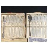 SILVER-PLATE LOXLEY SUNDAE SPOON SETTING & PASTRY