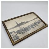Black & White Framed Venetian Photograph