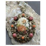 Vintage Signed W Germany Suagr Cameo Filigree