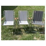 3 Zip Dee Folding Lawn Chairs Made in USA Heavy
