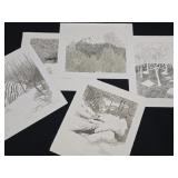 Rare Susan Morrison "Arkansas Wilderness" Etchings