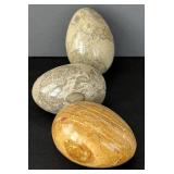 3 Stone Eggs Marble Granite