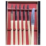 DURASET 6 PCS. KNIFE SET W/ WHITE HANDLES