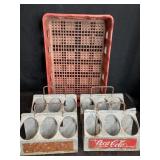 4 VINTAGE COCA-COLA GALVANIZED 6-PACK BOTTLE